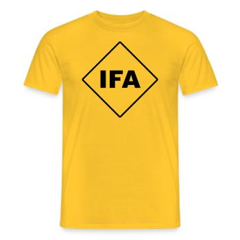 IFA Industrieverband Fahrzeugbau Logo - Männer T-Shirt - Gelb - Vorne - AI Model Male 178 dark (178cm)
