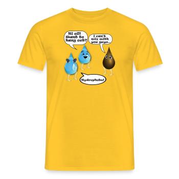 Water and oil - Men's T-Shirt - yellow - Front - AI Model Male 178 dark (178cm)
