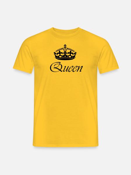 Queen / Queen Design i sort | Ideel til par - Mænd T-shirt - gul