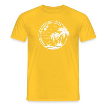 Honolulu Beach Club weiss - Männer T-Shirt - Gelb - Vorne - AI Model Male 178 dark (178cm)