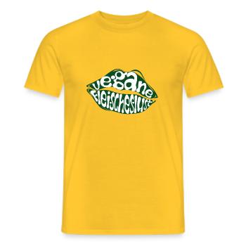 VEGANE FLEISCHESLUST - Männer T-Shirt - Gelb - Vorne - AI Model Male 178 dark (178cm)
