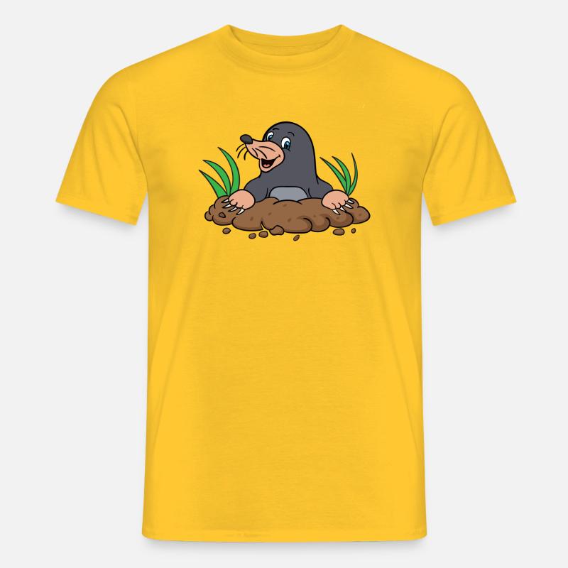 Mole comic cartoon gift idea - Men’s T-shirt - yellow