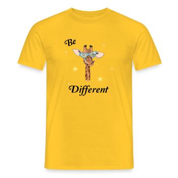 Be Different - Men's T-Shirt - yellow - Front - AI Model Male 178 dark (178cm)