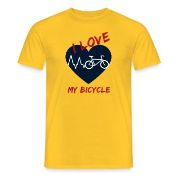 Heartbeat love racing bike bike heartbeat pulse - Men's T-Shirt - yellow - Front - AI Model Male 178 dark (178cm)