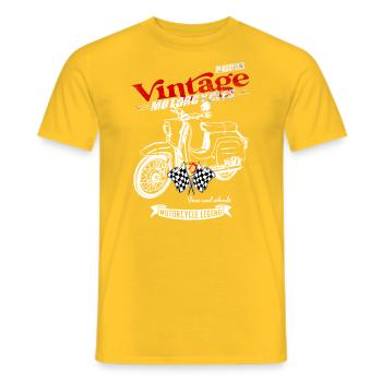 Simson Schwalbe RDA Cyclomoteur - T-shirt homme - jaune - Devant - AI Model Male 178 dark (178cm)