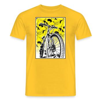 Sport amusant, Sport extrême, Vélo, VTT, VTT - T-shirt homme - jaune - Devant - AI Model Male 178 dark (178cm)