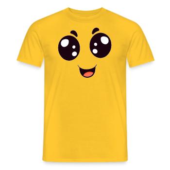 Eyes, mouth that laughs and looks cute Halloween - Men's T-Shirt - yellow - Front - AI Model Male 178 dark (178cm)