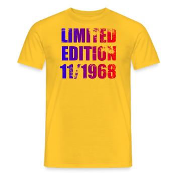 55th Birthday Limited Edition 11/1968 - T-shirt homme - jaune - Devant - AI Model Male 178 dark (178cm)
