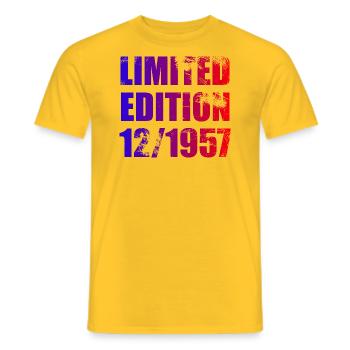 66e anniversaire Édition limitée 12/1957 - T-shirt homme - jaune - Devant - AI Model Male 178 dark (178cm)