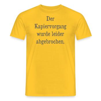 Kapiervorgang abgebrochen - Männer T-Shirt - Gelb - Vorne - AI Model Male 178 dark (178cm)