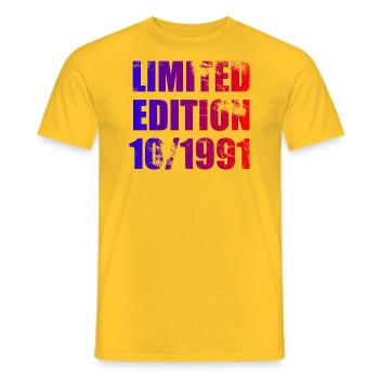 33e anniversaire Edition limitée 10/1991 - T-shirt homme - jaune - Devant - AI Model Male 178 dark (178cm)