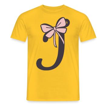 Anfangsbuchstabe i Schleifchen - Männer T-Shirt - Gelb - Vorne - AI Model Male 178 dark (178cm)