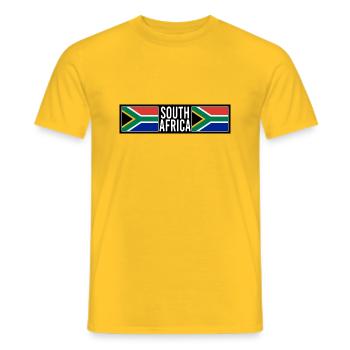 Drapeau Afrique du Sud Afrikaans Suid-Afrika - T-shirt homme - jaune - Devant - AI Model Male 178 dark (178cm)