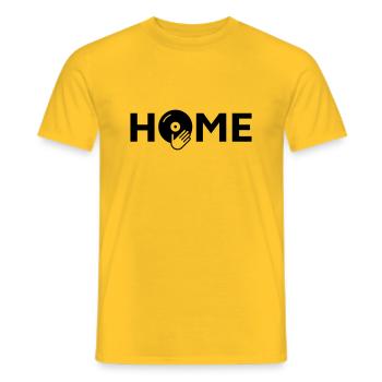 Party house, disco, music house - Men's T-Shirt - yellow - Front - AI Model Male 178 dark (178cm)