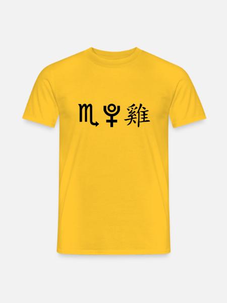 skorpion pluto hahn - Männer T-Shirt - Gelb