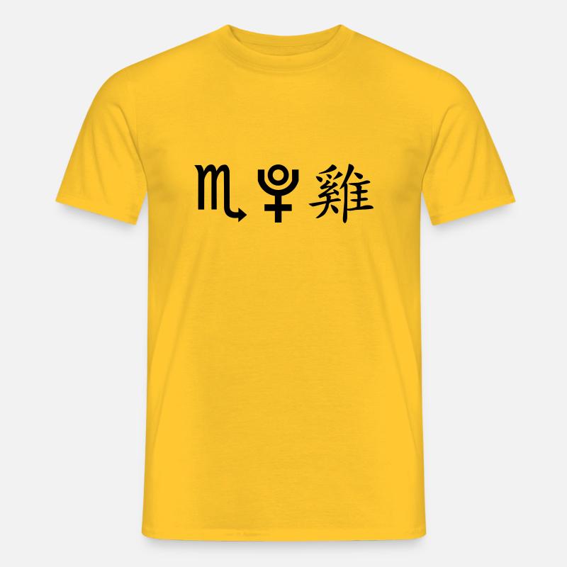 skorpion pluto hahn - Männer T-Shirt - Gelb
