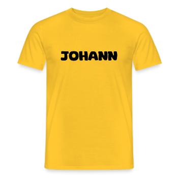Nom - Johann - T-shirt homme - jaune - Devant - AI Model Male 178 dark (178cm)