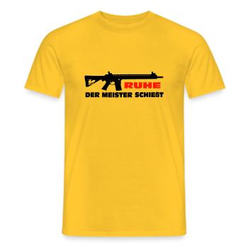 Der Meister Schießt - Schützen Bestseller Shirt - Männer T-Shirt - Gelb - Vorne - AI Model Male 178 dark (178cm)