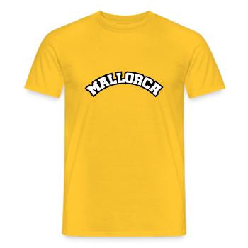 Mallorca lettering - Men's T-Shirt - yellow - Front - AI Model Male 178 dark (178cm)