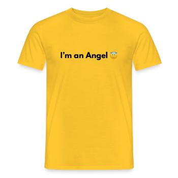 JE SUIS UN ANGE - T-shirt homme - jaune - Devant - AI Model Male 178 dark (178cm)
