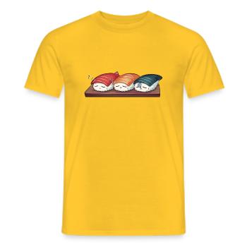 Sleeping Sushi - Männer T-Shirt - Gelb - Vorne - AI Model Male 178 dark (178cm)
