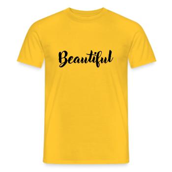 Beautiful - Men's T-Shirt - yellow - Front - AI Model Male 178 dark (178cm)