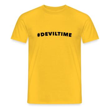 deviltime Belgium - Belgique - Belgium - Men's T-Shirt - yellow - Front - AI Model Male 178 dark (178cm)