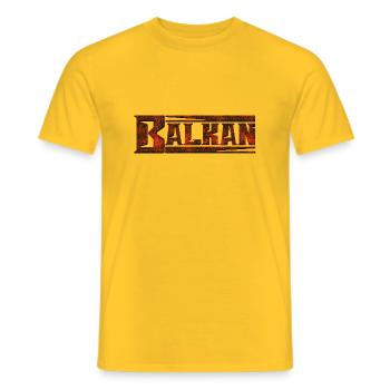 exyu balkan rock bosna croatia serbia - Men's T-Shirt - yellow - Front - AI Model Male 178 dark (178cm)