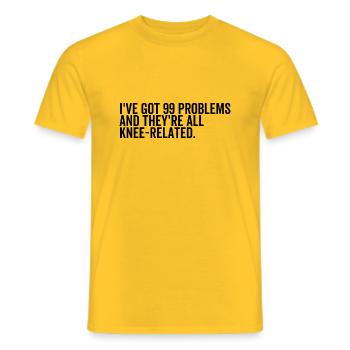 I've Got 99 Problems and They're All Knee-Related - Men's T-Shirt - yellow - Front - AI Model Male 178 dark (178cm)