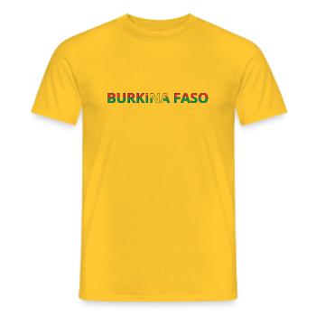 Flag of Burkina Faso - Men's T-Shirt - yellow - Front - AI Model Male 178 dark (178cm)