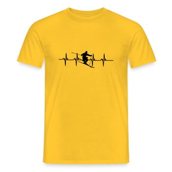 Ski love - Männer T-Shirt - Gelb - Vorne - AI Model Male 178 dark (178cm)