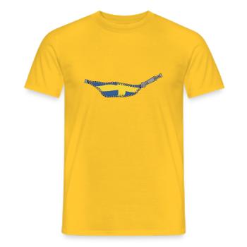 inside a Swede - zipper Reißverschluss - Männer T-Shirt - Gelb - Vorne - AI Model Male 178 dark (178cm)