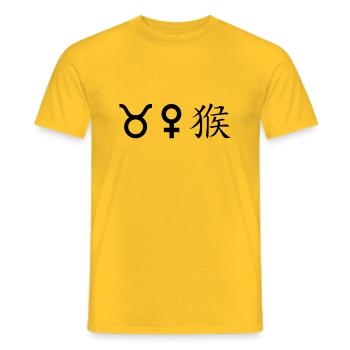 Taurus Venus Monkey - Men's T-Shirt - yellow - Front - AI Model Male 178 dark (178cm)
