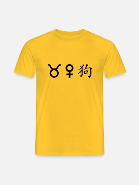 Taurus Venus Dog - Men's T-Shirt - yellow