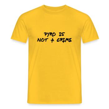 Pyro is not a Crime - Men's T-Shirt - yellow - Front - AI Model Male 178 dark (178cm)