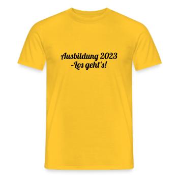 Ausbildung 2023 Los geht's Handwerk, Azubi, Lehre - Männer T-Shirt - Gelb - Vorne - AI Model Male 178 dark (178cm)