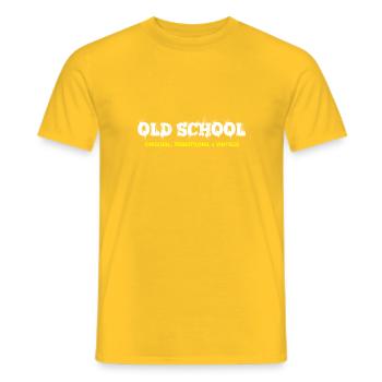 alte Schule, ich bin alte Schule, alte Schule t-Shirts, - Männer T-Shirt - Gelb - Vorne - AI Model Male 178 dark (178cm)