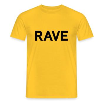 RAVE - Men's T-Shirt - yellow - Front - AI Model Male 178 dark (178cm)