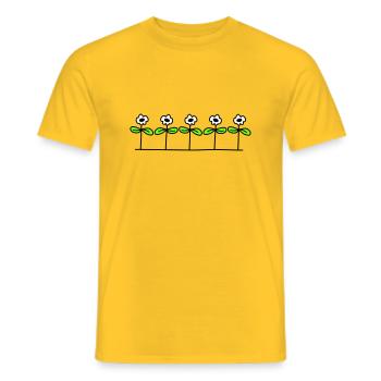 Five Pretty Daisies 5 Flowers Decorative Row - Men's T-Shirt - yellow - Front - AI Model Male 178 dark (178cm)