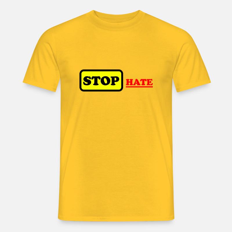 STOP HATE 02 - Männer T-Shirt - Gelb