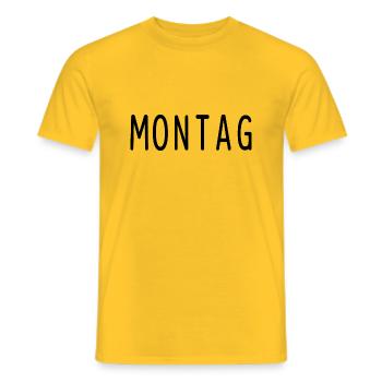 Montag Arbeit Humor - Männer T-Shirt - Gelb - Vorne - AI Model Male 178 dark (178cm)