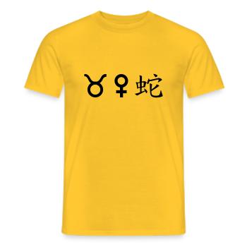 Taureau Vénus Serpent - T-shirt homme - jaune - Devant - AI Model Male 178 dark (178cm)
