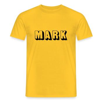 Name - Mark - Männer T-Shirt - Gelb - Vorne - AI Model Male 178 dark (178cm)