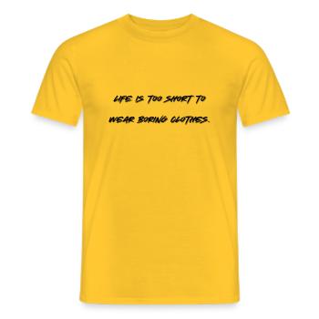 Quotes of life - Men's T-Shirt - yellow - Front - AI Model Male 178 dark (178cm)