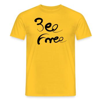 Bee Free - Männer T-Shirt - Gelb - Vorne - AI Model Male 178 dark (178cm)