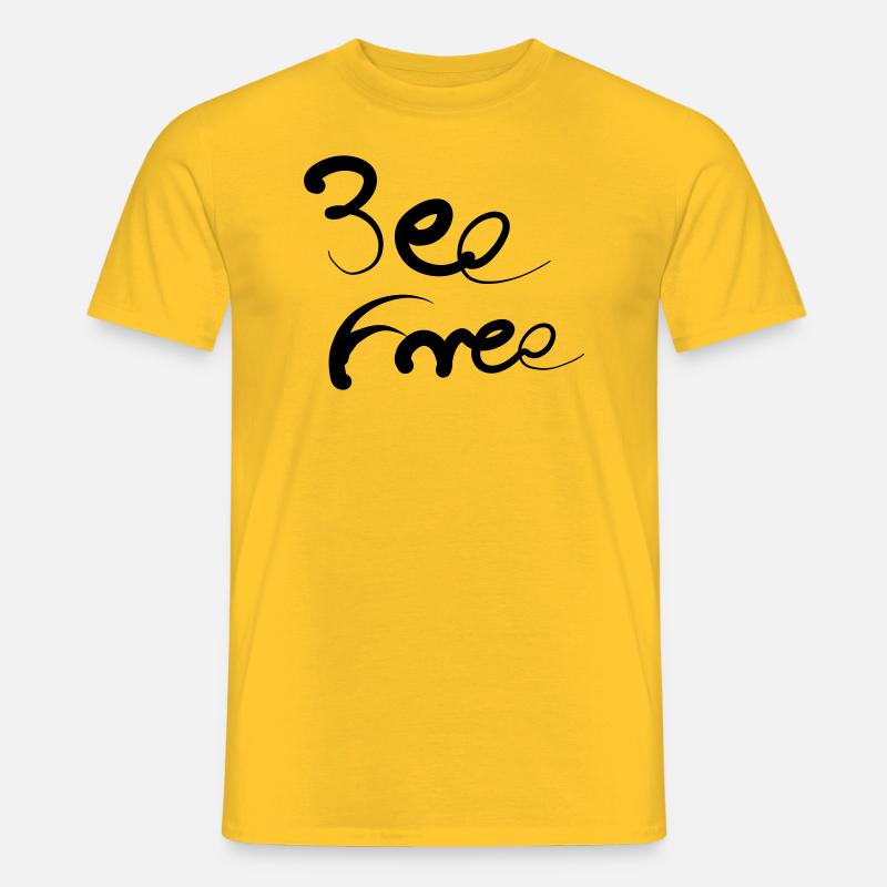Bee Free - Männer T-Shirt - Gelb