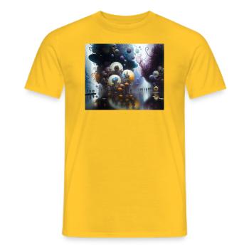 Journey in Actarus #2 - Men's T-Shirt - yellow - Front - AI Model Male 178 dark (178cm)