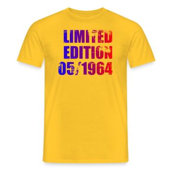 60th Birthday Limited Edition 05/1964 - Men's T-Shirt - yellow - Front - AI Model Male 178 dark (178cm)
