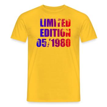 44e anniversaire édition limitée 05/1980 - T-shirt homme - jaune - Devant - AI Model Male 178 dark (178cm)