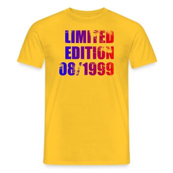 25e anniversaire Edition limitée 08/1999 - T-shirt homme - jaune - Devant - AI Model Male 178 dark (178cm)